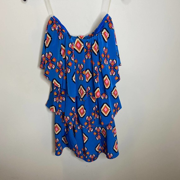 Blue Floral Mini Dress - Picture 1 of 5